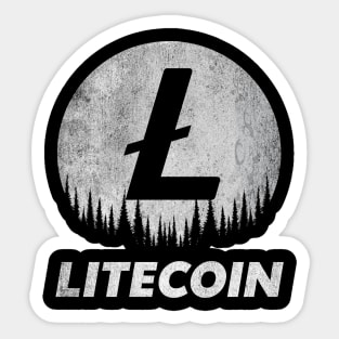 Vintage Litecoin Lite Coin LTC To The Moon Crypto Token Cryptocurrency Wallet Birthday Gift For Men Women Kids Sticker